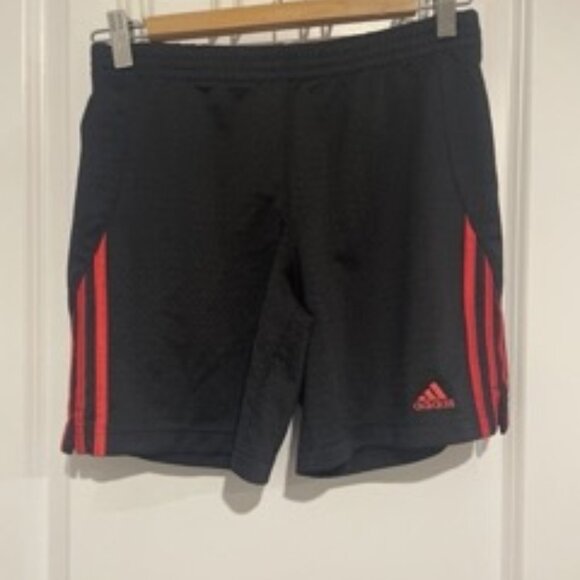 Black Adidas Basketball Shorts ~ Hot Pink Stripes - Picture 1 of 1